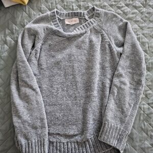 Pink Republic Heather Gray Crew Neck Sweater Size 10/12